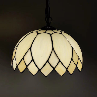 Tiffany European Style Milk White Glass Dome 1-light Pendant Light