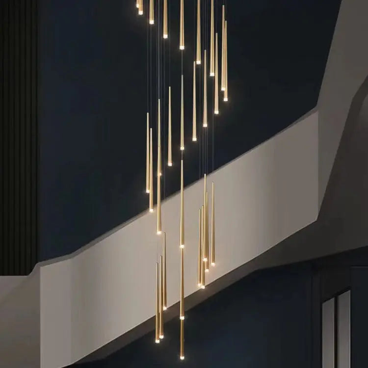 Modern Minimalist Tapered Tube Iron Acrylic LED Island Light Chandelier BulbSquare