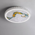 Modern Luxury Enamel Crystal Round LED Flush Mount Ceiling Light Lumendat