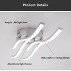 Simple Line Wave LED Semi-flush Mount Ceiling Light