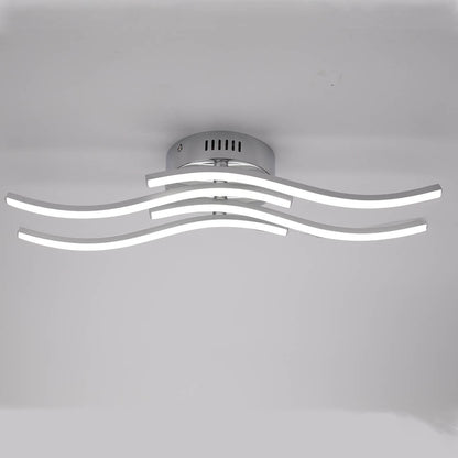 Simple Line Wave LED Semi-flush Mount Ceiling Light