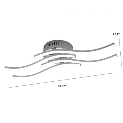 Simple Line Wave LED Semi-flush Mount Ceiling Light