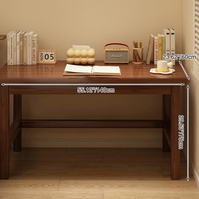 Modern Minimalist Rectangular Pine Wood Desk 1-Tier For Home Office