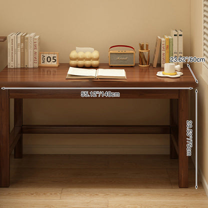 Modern Minimalist Rectangular Pine Wood Desk 1-Tier For Home Office