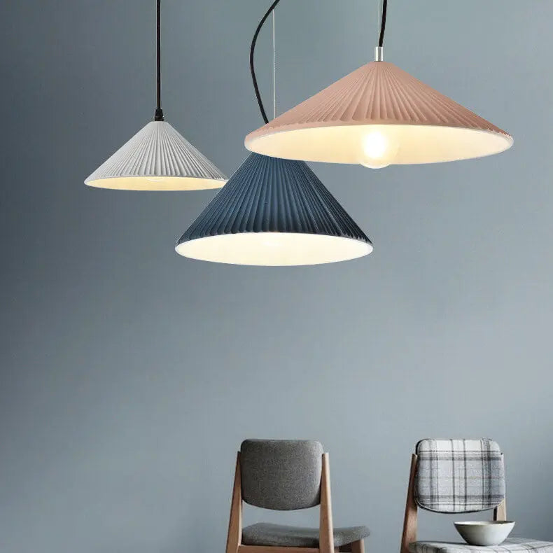 Nordic Resin 1-light Textured Umbrella Pendant Light BulbSquare