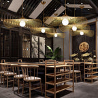 Bamboo Weaving 1-light Japanese Elements Pendant Light