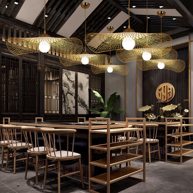 Bamboo Weaving 1-light Japanese Elements Pendant Light