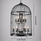 Retro Wrought Iron 4/8 Light Bird Cage Shaped Chandeliers Lumendat