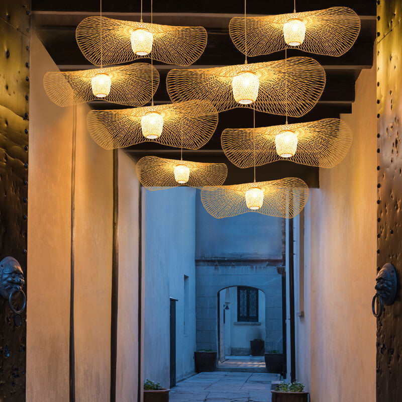 Bamboo Weaving 1-light Japanese Elements Pendant Light