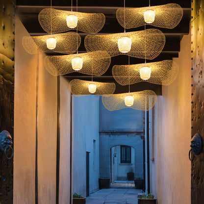 Bamboo Weaving 1-light Japanese Elements Pendant Light