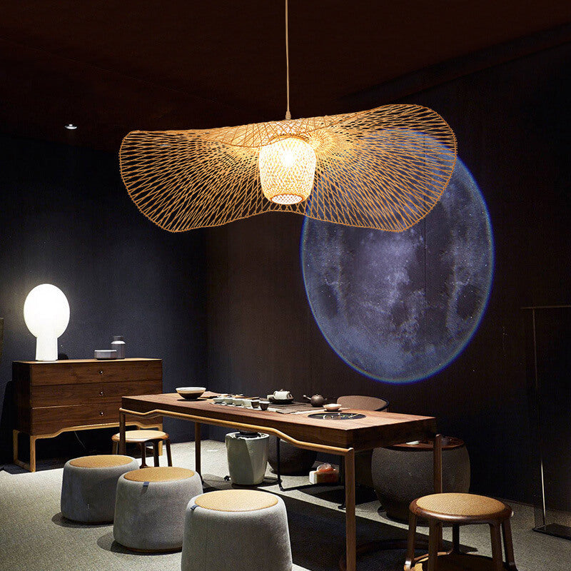 Bamboo Weaving 1-light Japanese Elements Pendant Light