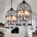 Retro Wrought Iron 4/8 Light Bird Cage Shaped Chandeliers modern luxury lighting fixture