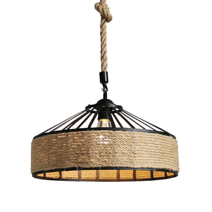 Sisal Rope 1-Light Dome Pendant Light