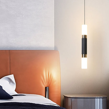 Modern Black Finish Tube 1-Light Acrylic LED Pendant Light
