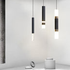 Modern Black Finish Tube 1-Light Acrylic LED Pendant Light