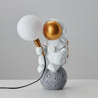 Contemporary Creative Cartoon Astronaut Resin ABS 1-Light Wall Sconce Lamp For Bedroom