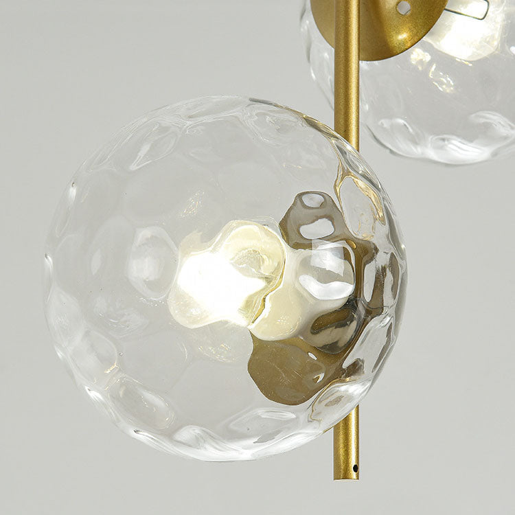 Modern Minimalist Iron Glass Round Ball Branch 2-Light Chandelier for Living Room Lumendat