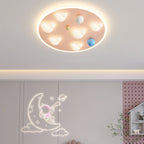 Lumendat Contemporary Creative Kids Iron Acrylic Round Irregular Shape Mouse Cloud LED Flush Mount Ceiling Light For Bedroom Lumendat