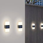 Courtyard Waterproof Acrylic LED Solar Wall Sconce Lamp Outdoor Light Lumendat
