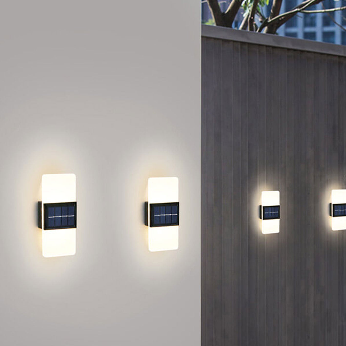 Courtyard Waterproof Acrylic LED Solar Wall Sconce Lamp Outdoor Light Lumendat