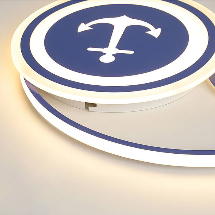Lumendat Cartoon Creative Rudder Nautical LED Flush Mount Ceiling Light Lumendat