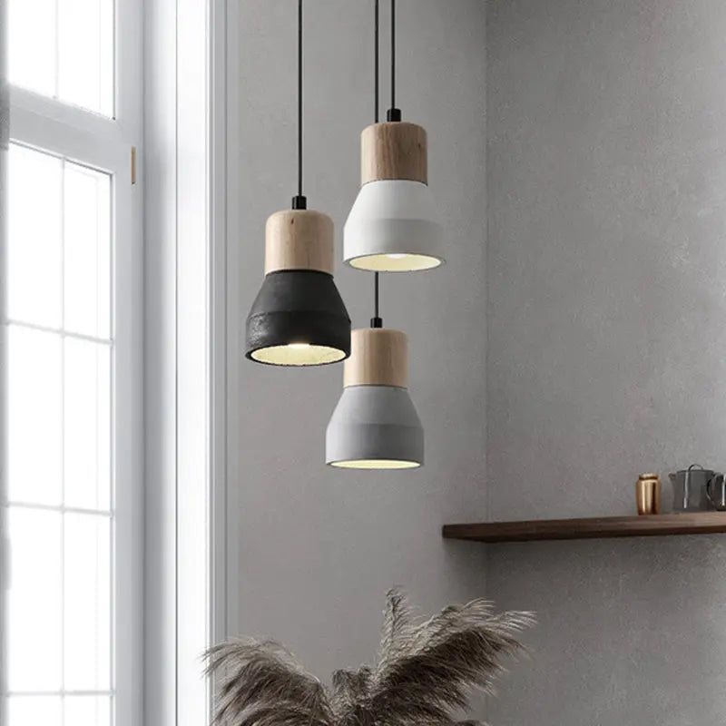 Nordic Cement Tapered 1-light Mini LED Pendant Light BulbSquare