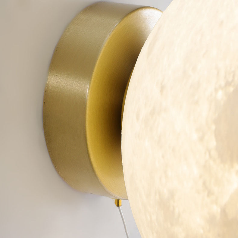 Lumendat Contemporary Creative 3D Printed Moon Shade Resin Astronaut 1-Light Wall Sconce Lamp For Bedroom Lumendat