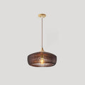 Nordic Vintage Wooden Round Dome Lid 1-light Pendant Light Lumendat