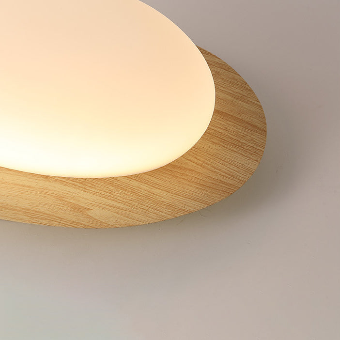 Contemporary Scandinavian Pebble Shape Iron Acrylic LED Flush Mount Ceiling Light for Bedroom
