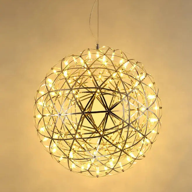 Contemporary Creative Globe Iron 12 Light LED Firework Pendant Light for Living Room Lumendat
