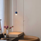 Nordic Light Luxury Cylindrical Aluminum Acrylic LED Pendant Light BulbSquare