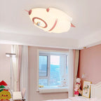 Lumendat Contemporary Creative Kids Rocket Iron Plastic LED Flush Mount Ceiling Light For Bedroom Lumendat