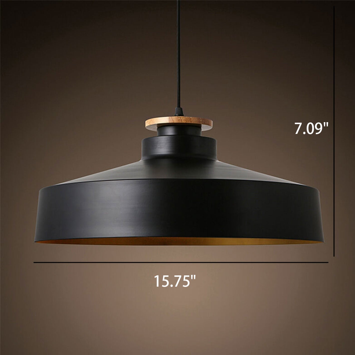 Nordic Industrial Iron Pot Lid Design 1-Light Pendant Light