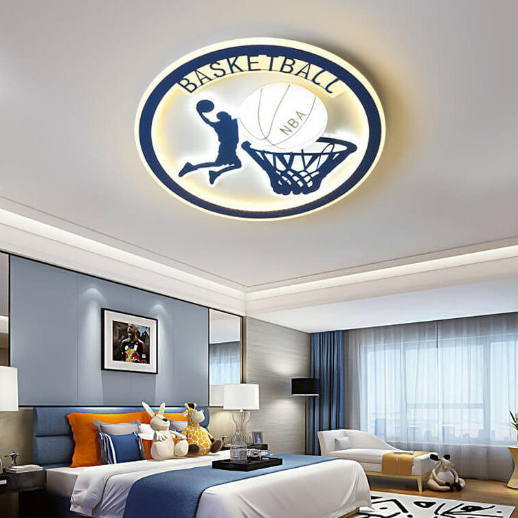 Lumendat Creative Simplicity NBA Basketball Acrylic LED Kids Flush Mount Ceiling Light Lumendat