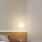 Modern Minimalist Astronaut Moon Iron Resin LED Pendant Light for Bedroom BulbSquare