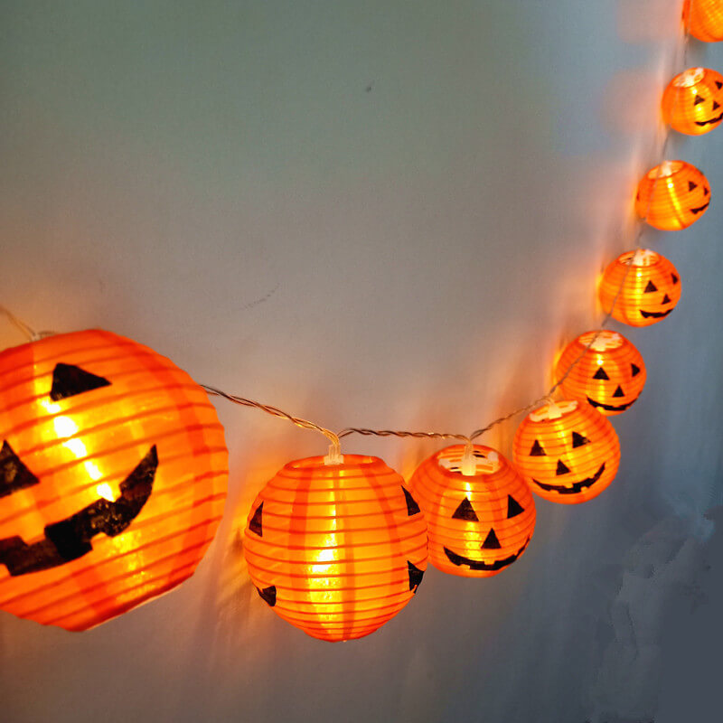 Halloween Pumpkin Lantern Outdoor Waterproof LED Decorative String Lights Lumendat