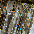 Modern Art Deco Cylinder Metal Crystal 1-light Pendant Light for Living Room