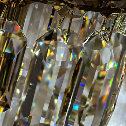 Modern Art Deco Cylinder Metal Crystal 1-light Pendant Light for Living Room