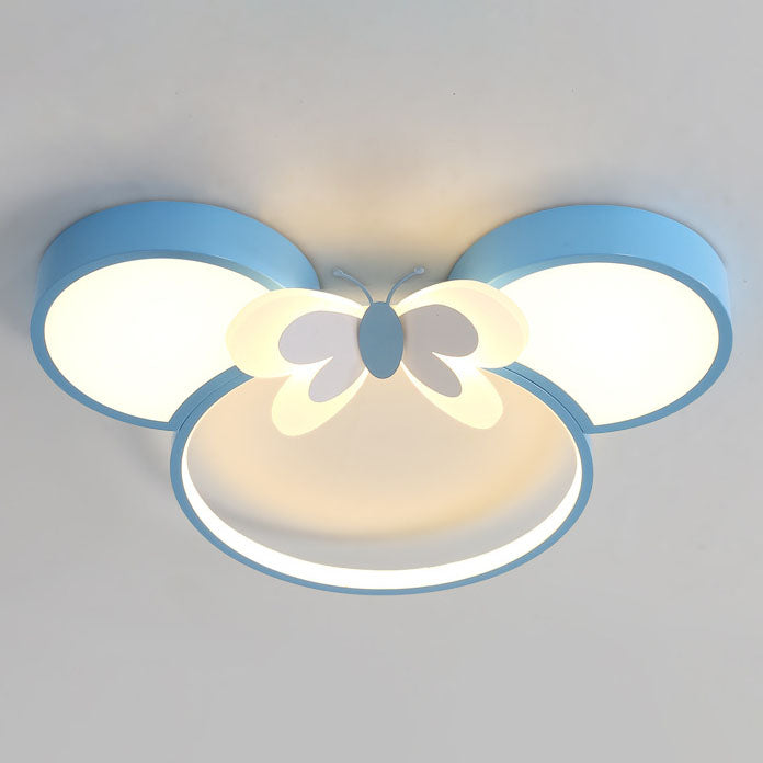 Lumendat Modern Creative Minimalist Wrought Iron Cartoon Mouse LED Flush Mount Ceiling Light Lumendat
