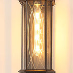 Outdoor Vintage Chinese Transparent Cage 1-Light Waterproof Wall Sconce Lamp Lumendat