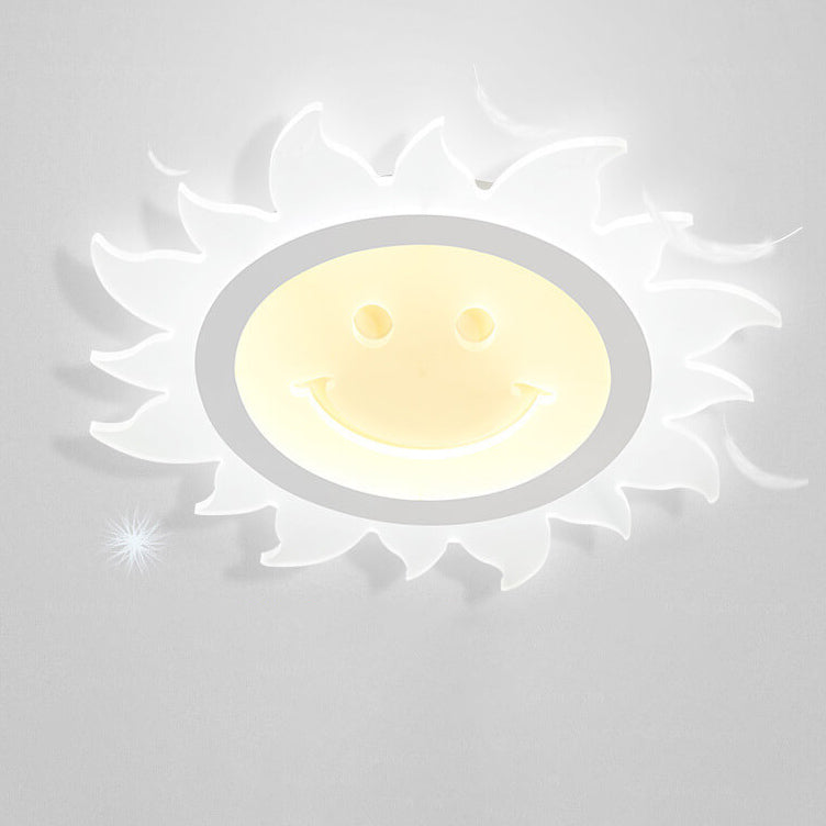 Creative Cartoon Smiley Sun LED Flush Mount Ceiling Light Lumendat