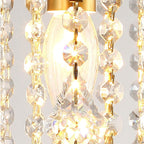 Scandinavian Modern Round Iron Crystal 1-Light Semi-Flush Mount Ceiling Light Lumendat