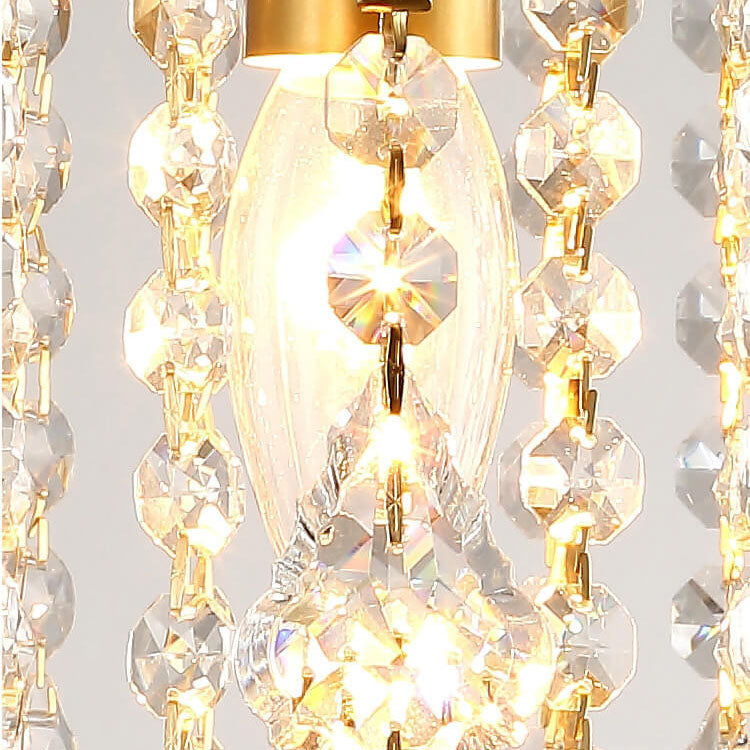 Scandinavian Modern Round Iron Crystal 1-Light Semi-Flush Mount Ceiling Light Lumendat