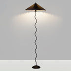 Vintage Fabric Pleated Shade 1-Light Standing Floor Lamp Lumendat