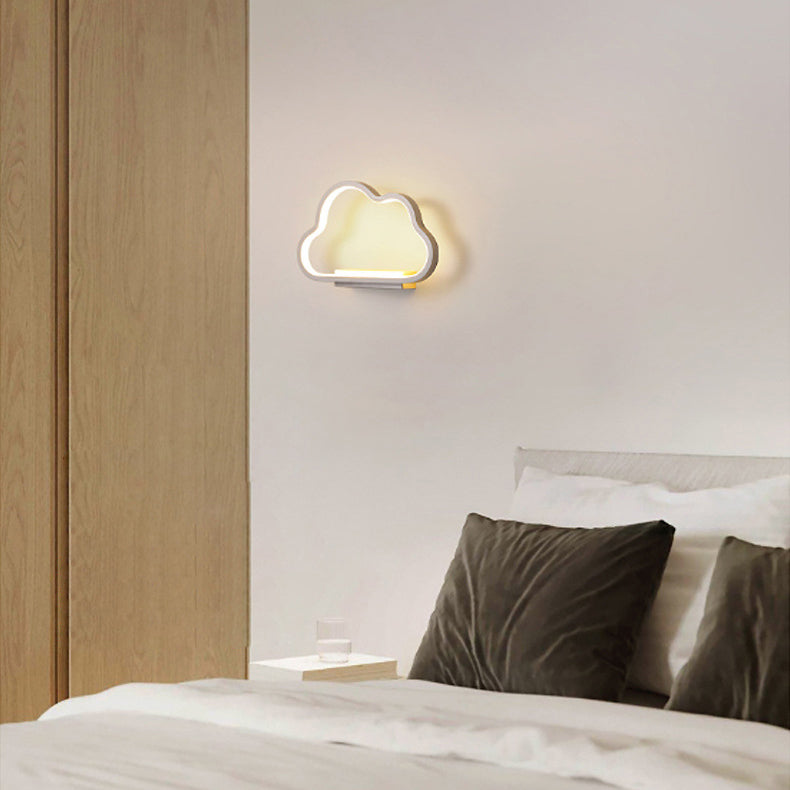 Lumendat Contemporary Simplicity Aluminum Cloud Frame Silicone Strip LED Kids Wall Sconce Lamp For Bedroom Lumendat