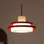Traditional Vintage Round Cylinder Glass Iron 1-light Pendant Light for Living Room BulbSquare