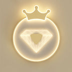 Lumendat Creative Simplicity Round Crown Diamond Acrylic Shade LED Kids Flush Mount Ceiling Light Lumendat