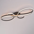 Modern Minimalist Curved Line Iron Aluminum Silicone LED Semi-flush Mount Ceiling Light for Living Room