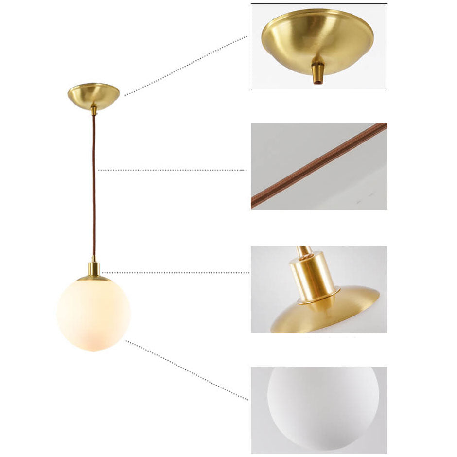 Contemporary Nordic Minimalist White Orb 1-Light Pendant Light For Bedroom Lumendat