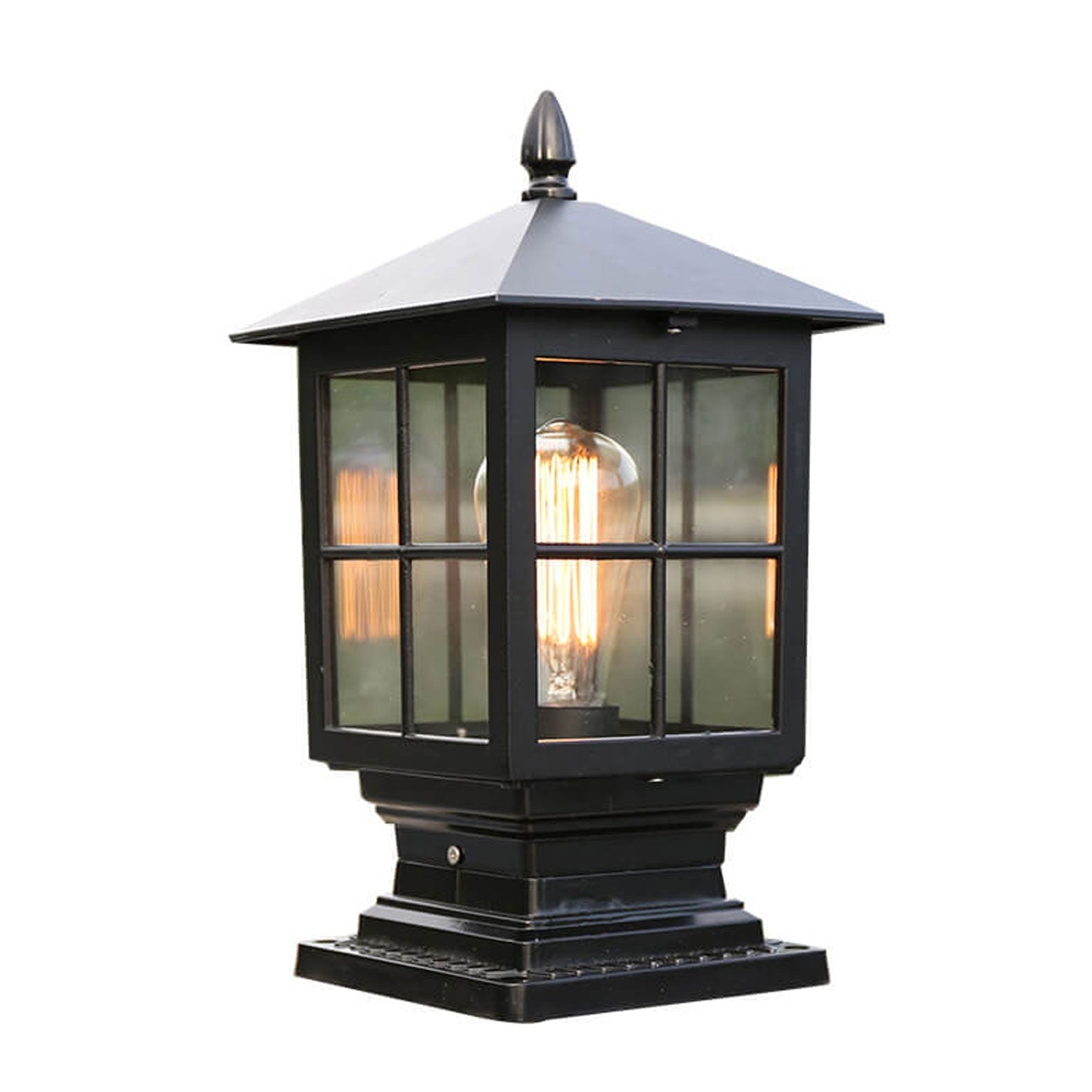 European Outdoor Column Lantern Waterproof Rustproof 1-Light Patio Light Lumendat